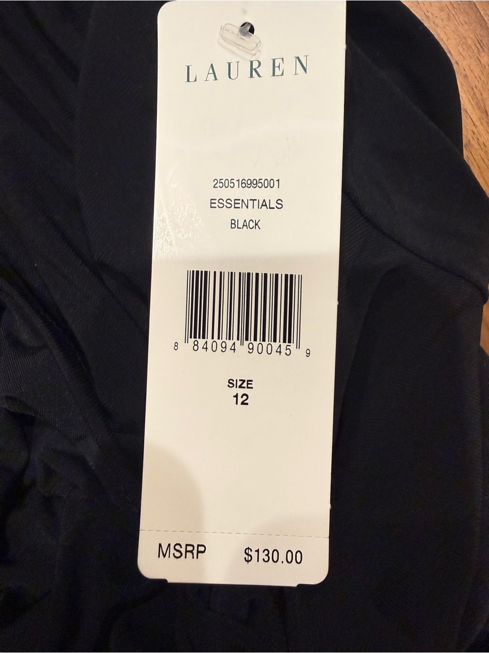 Ralph Lauren Black Surplice Ruched-Side Midi Dress - Picture 8 of 9